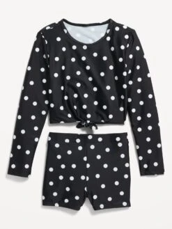 Old Navy Patterned Tankini And Swim Shorts Set For Girls