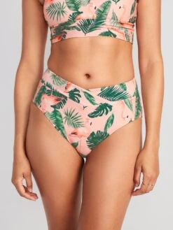 Old Navy Matching High-Waisted Cross-Front Bikini Swim Bottoms For Women