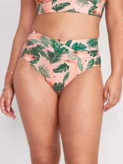 Old Navy Matching High-Waisted Cross-Front Bikini Swim Bottoms For Women -Allure Favour cn52578881