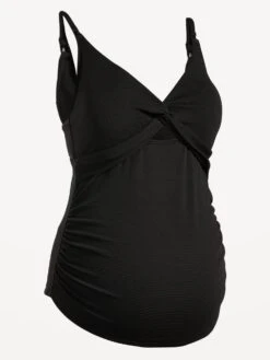 Old Navy Maternity Textured Twist-Front Cutout Nursing Tankini Swim Top -Allure Favour cn52600388