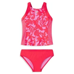 Speedo Girl's 2-Piece Print Block Tankini Swim Set