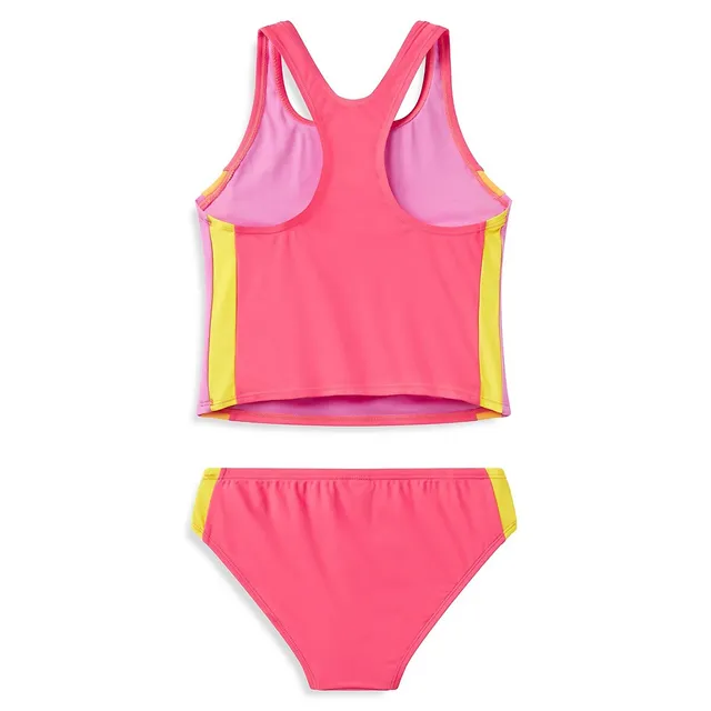 Speedo Little Girl's Active Rec 2-Piece Colourblock Tankini Swim Set 4 Speedo Little Girl's Active Rec 2-Piece Colourblock Tankini Swim Set - Image 2