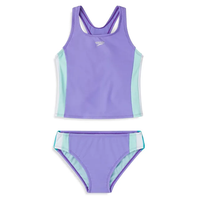 Speedo Little Girl's Active Rec 2-Piece Colourblock Tankini Swim Set 5 Speedo Little Girl's Active Rec 2-Piece Colourblock Tankini Swim Set - Image 3