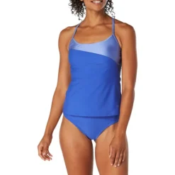 Speedo UPF 50 Plus Asymmetrical Splice Tankini Swim Top