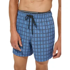 Plaid Swim Trunks