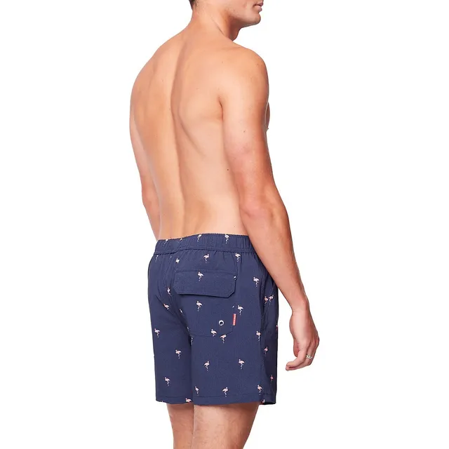 Flamingo-Print 2-In-1 Volley Swim Shorts 4 Flamingo-Print 2-In-1 Volley Swim Shorts - Image 2