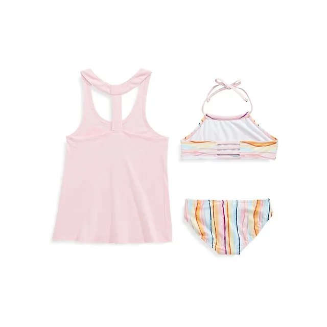 Jantzen Girl's Paradise 3-Piece Halter Bikini, Tank Top & Brief Swim Set 4 Jantzen Girl's Paradise 3-Piece Halter Bikini, Tank Top & Brief Swim Set - Image 2