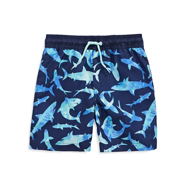 Little Boy's Shark Attack 2-Piece Rashguard Top & Shorts Swim Set 5 Little Boy's Shark Attack 2-Piece Rashguard Top & Shorts Swim Set - Image 3