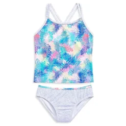 Girl's Tropical Imprints UPF 50+ 2-Piece Tankini Swim Set