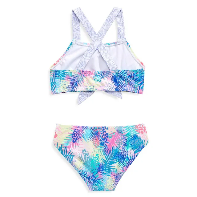 Little Girl's Tropical Imprints 2-Piece UPF 50+ Swim Set 4 Little Girl's Tropical Imprints 2-Piece UPF 50+ Swim Set - Image 2