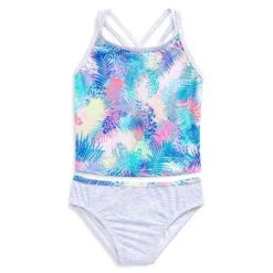 Little Girl's Tropical Imprints UPF 50+ 2-Piece Tankini Swim Set