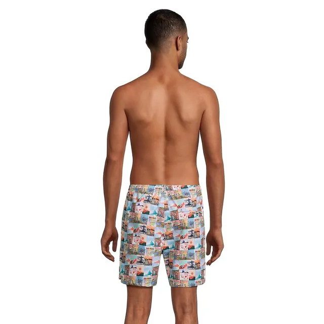 Postcard-Print Swim Shorts 4 Postcard-Print Swim Shorts - Image 2