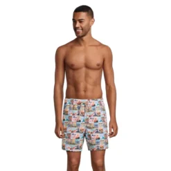 Postcard-Print Swim Shorts