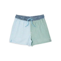 COTTON ON Little Boy's Bailey Gingham-Print Board Short Swim Trunks