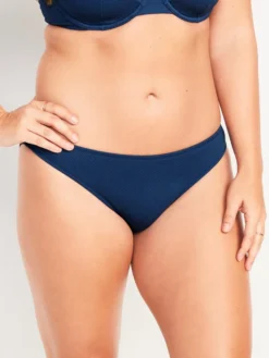 Old Navy Mid-Rise Piqué Classic Bikini Swim Bottoms For Women