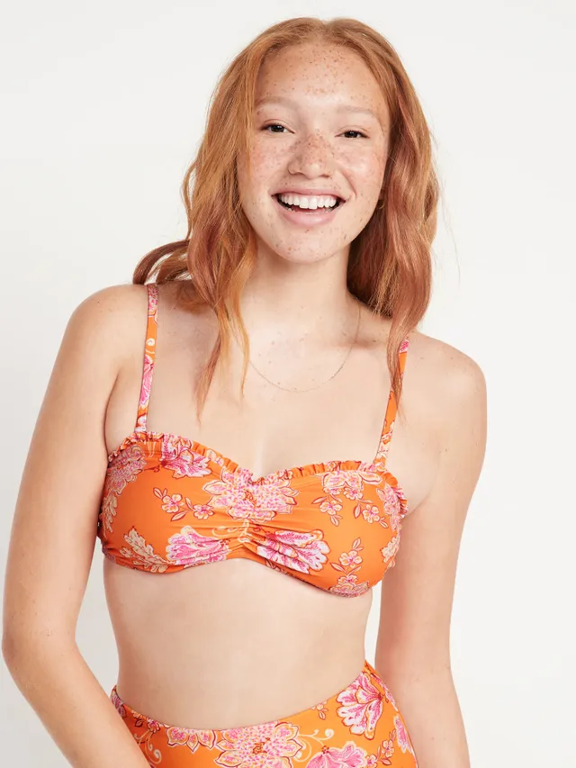 Old Navy Printed Ruffle-Trim Ruched Bikini Swim Top For Women 3 Old Navy Printed Ruffle-Trim Ruched Bikini Swim Top For Women