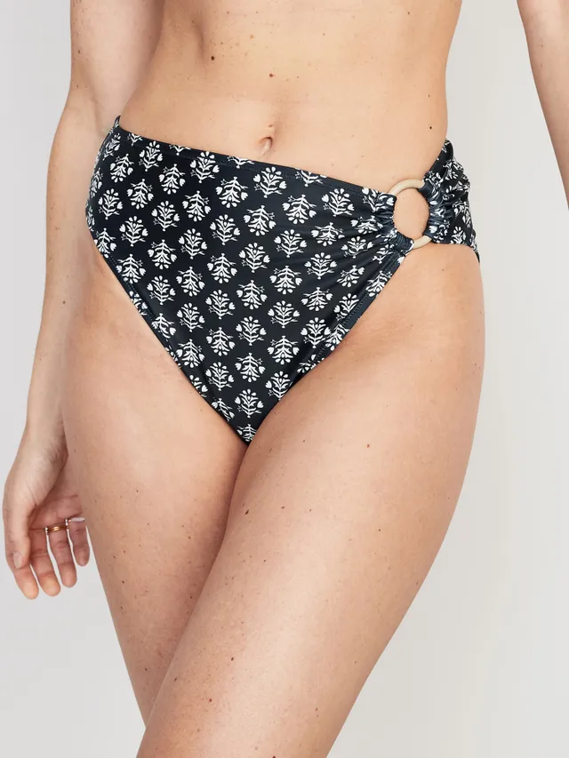 Old Navy Mid-Rise Printed O-Ring French-Cut Bikini Swim Bottoms For Women 3 Old Navy Mid-Rise Printed O-Ring French-Cut Bikini Swim Bottoms For Women