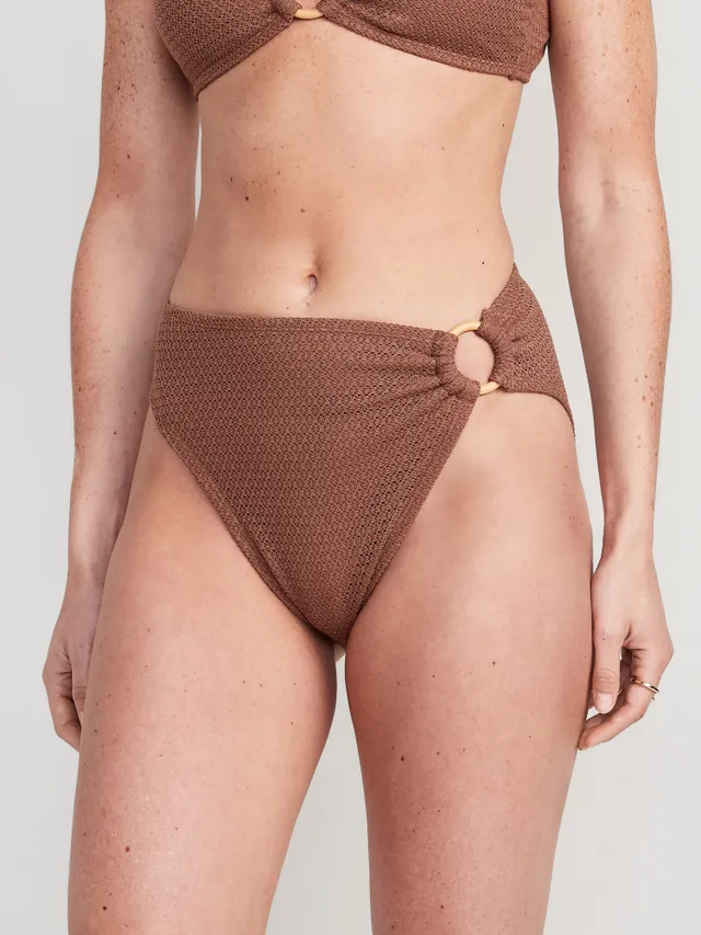 Old Navy Mid-Rise O-Ring Crochet-Knit French-Cut Bikini Swim Bottoms For Women 3 Old Navy Mid-Rise O-Ring Crochet-Knit French-Cut Bikini Swim Bottoms For Women