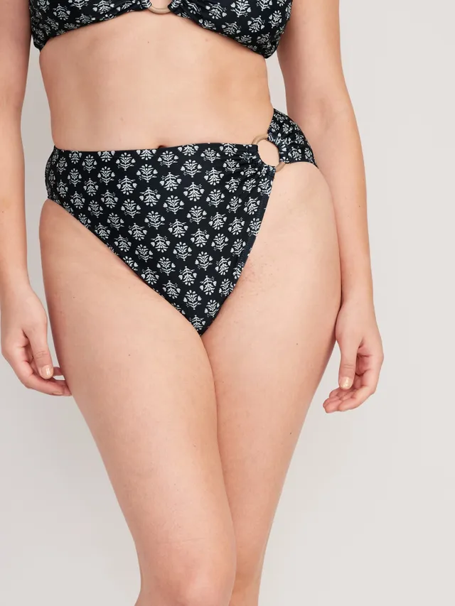 Old Navy Mid-Rise Printed O-Ring French-Cut Bikini Swim Bottoms For Women 7 Old Navy Mid-Rise Printed O-Ring French-Cut Bikini Swim Bottoms For Women - Image 5