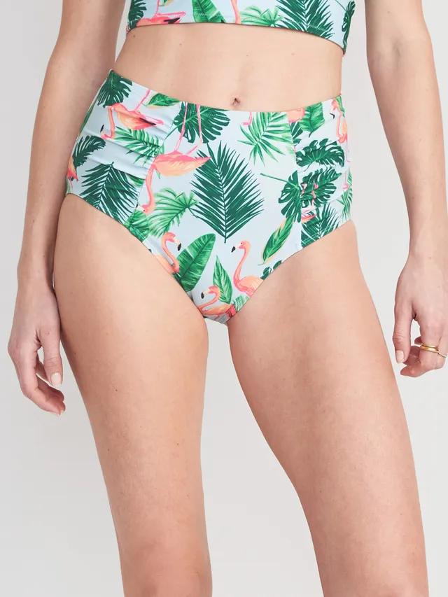 Old Navy High-Waisted Printed Ruched Bikini Swim Bottoms For Women 3 Old Navy High-Waisted Printed Ruched Bikini Swim Bottoms For Women