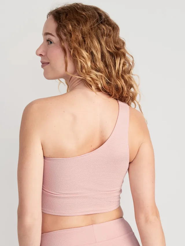 Old Navy One-Shoulder Pucker Longline Bikini Swim Top For Women 4 Old Navy One-Shoulder Pucker Longline Bikini Swim Top For Women - Image 2