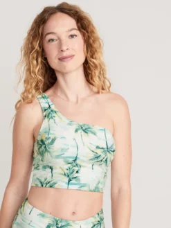 Old Navy Matching One-Shoulder Printed Longline Bikini Swim Top For Women