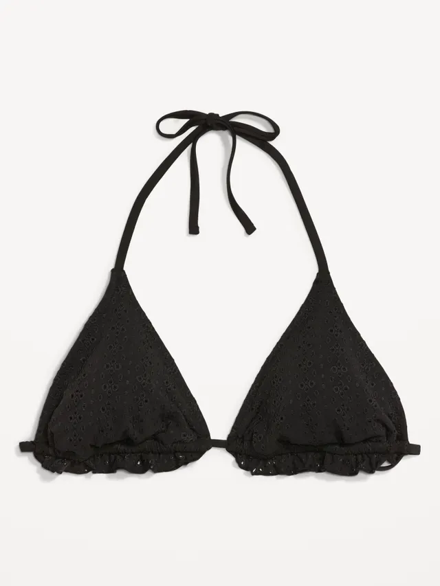 Old Navy Eyelet-Embroidered Triangle Halter Bikini Swim Top For Women 6 Old Navy Eyelet-Embroidered Triangle Halter Bikini Swim Top For Women - Image 4