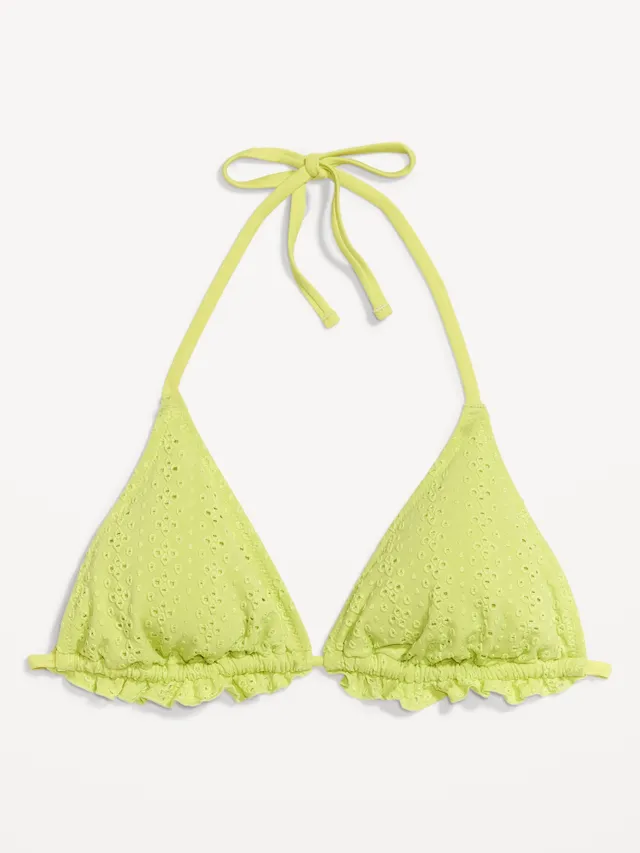 Old Navy Eyelet-Embroidered Triangle Halter Bikini Swim Top For Women 11 Old Navy Eyelet-Embroidered Triangle Halter Bikini Swim Top For Women - Image 9