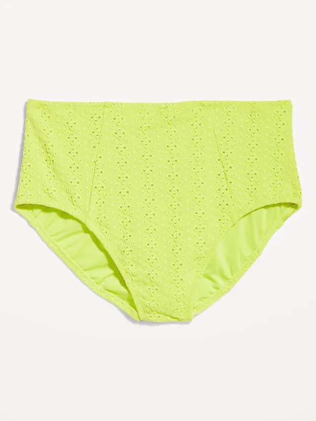 Old Navy High-Waisted Eyelet Bikini Swim Bottoms For Women 6 Old Navy High-Waisted Eyelet Bikini Swim Bottoms For Women - Image 4