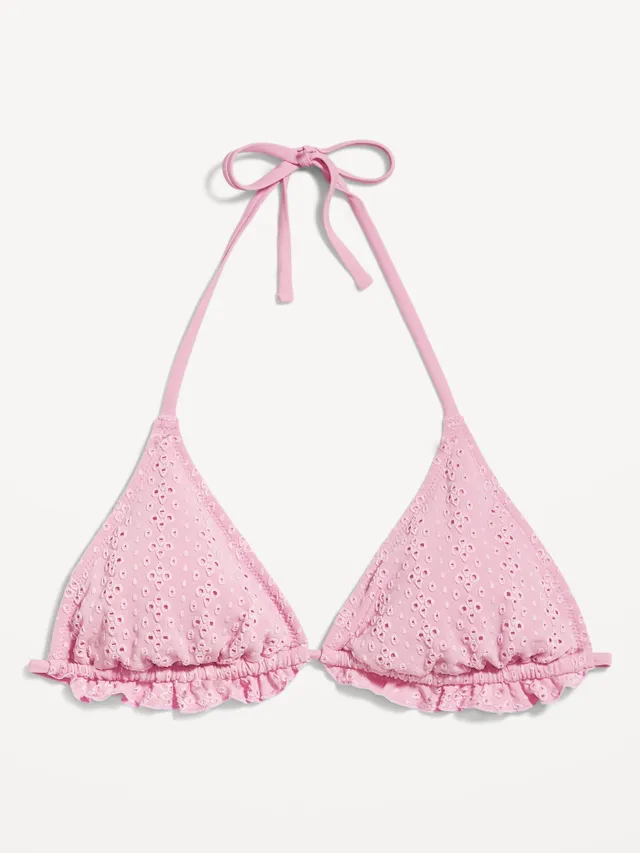 Old Navy Eyelet-Embroidered Triangle Halter Bikini Swim Top For Women 16 Old Navy Eyelet-Embroidered Triangle Halter Bikini Swim Top For Women - Image 14