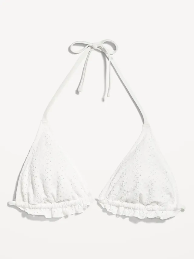 Old Navy Eyelet-Embroidered Triangle Halter Bikini Swim Top For Women 21 Old Navy Eyelet-Embroidered Triangle Halter Bikini Swim Top For Women - Image 19