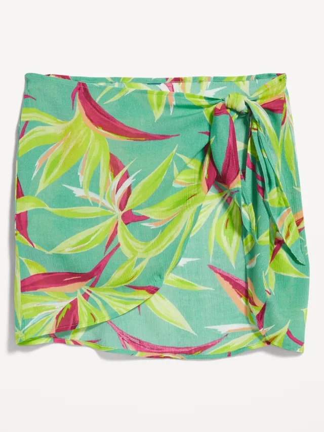 Old Navy High-Waisted Gauze Wrap-Front Sarong Swim Skirt For Women 6 Old Navy High-Waisted Gauze Wrap-Front Sarong Swim Skirt For Women - Image 4
