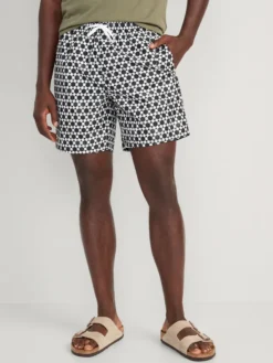 Old Navy Printed Swim Trunks For Men --7-inch Inseam