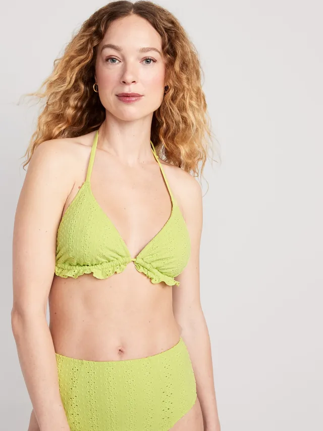 Old Navy Eyelet-Embroidered Triangle Halter Bikini Swim Top For Women 8 Old Navy Eyelet-Embroidered Triangle Halter Bikini Swim Top For Women - Image 6