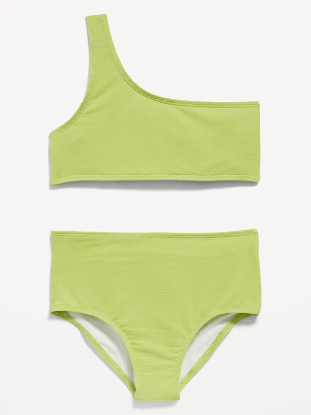 Old Navy One-Shoulder Shimmer-Speckled Swim Set For Girls 3 Old Navy One-Shoulder Shimmer-Speckled Swim Set For Girls