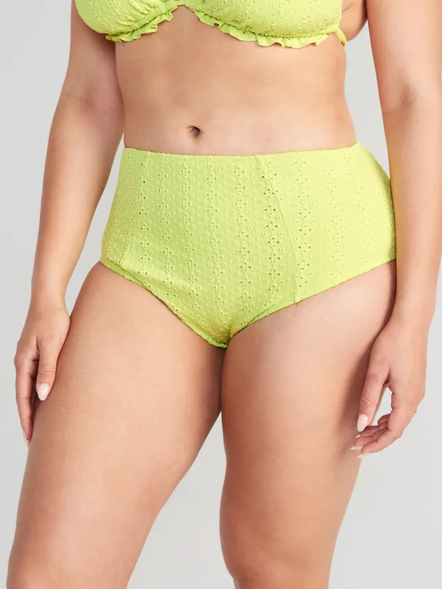 Old Navy High-Waisted Eyelet Bikini Swim Bottoms For Women 7 Old Navy High-Waisted Eyelet Bikini Swim Bottoms For Women - Image 5