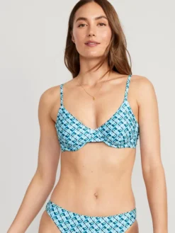 Old Navy Matching Print Underwire Bikini Swim Top For Women