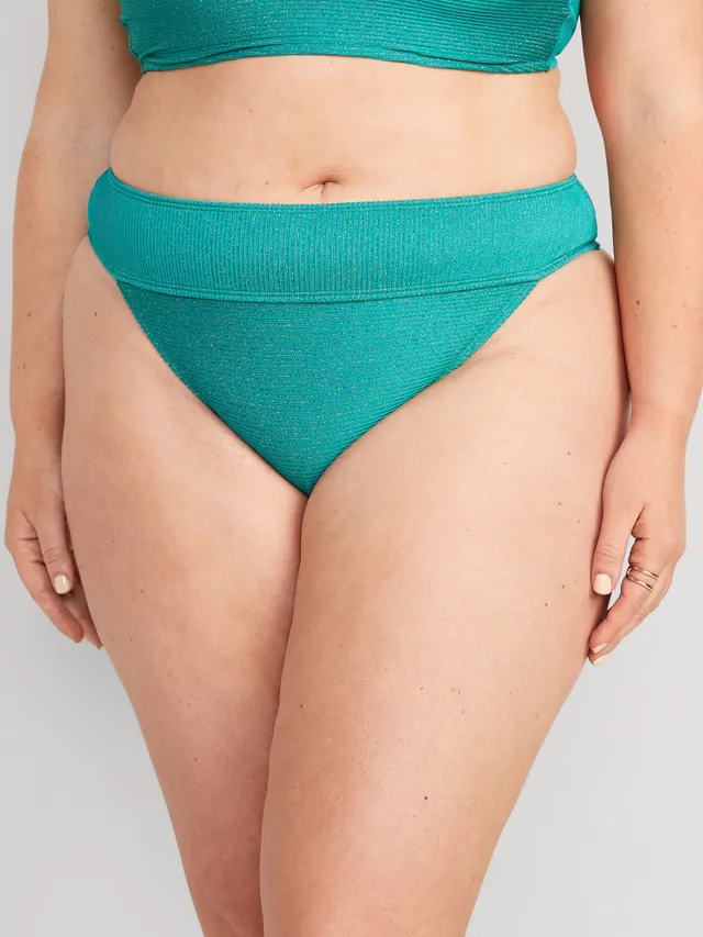 Old Navy High-Waisted Metallic Shine Bikini Swim Bottoms For Women 7 Old Navy High-Waisted Metallic Shine Bikini Swim Bottoms For Women - Image 5