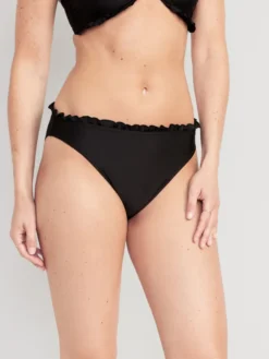 Old Navy Mid-Rise Ruffle-Trim Bikini Swim Bottoms For Women